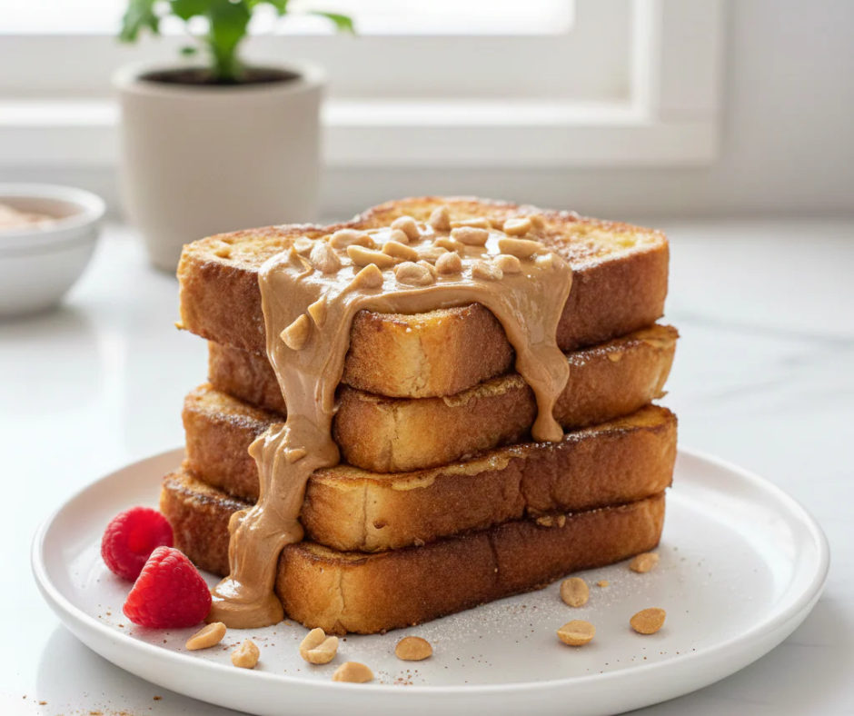 French toast proteico alle arachidi