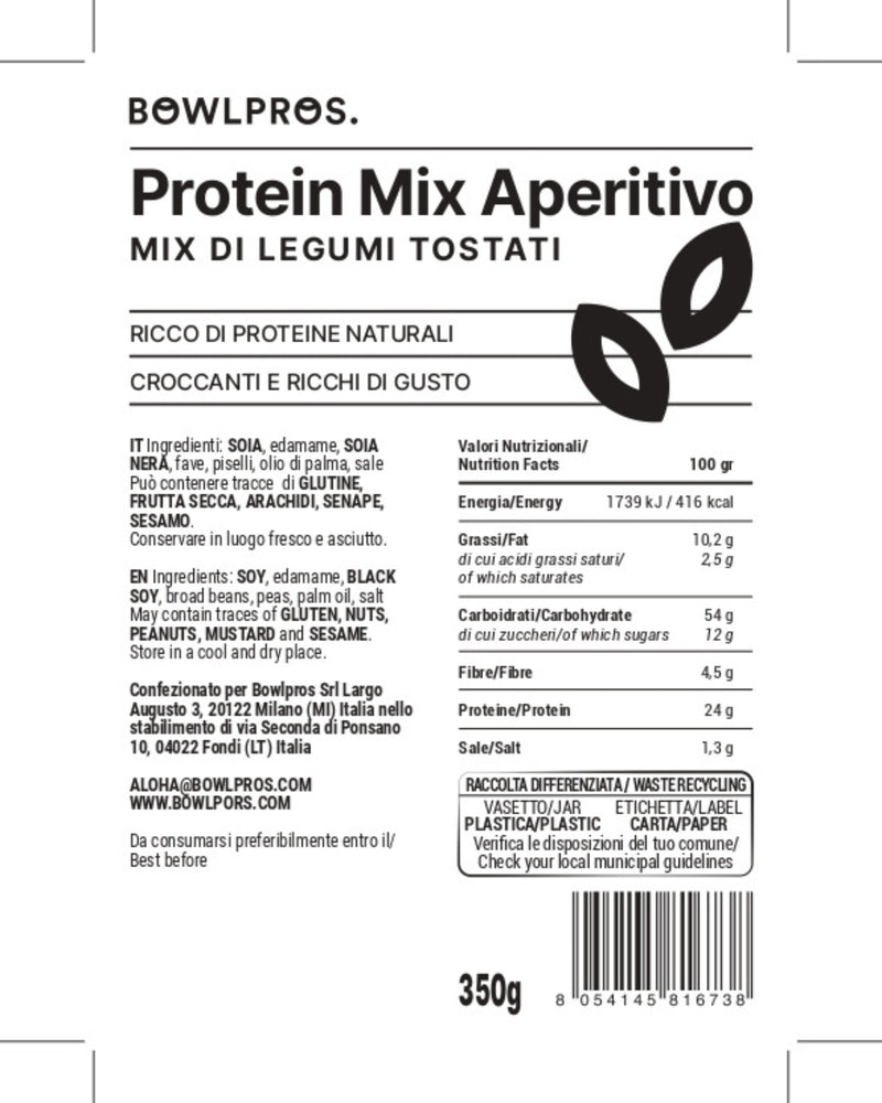 Tutti i valori del Protein Mix per i tuoi aperitivi ricchi di proteine vegetali