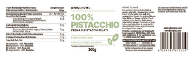 Etichetta e valori nutrizionali crema 100% pistacchi pelati 