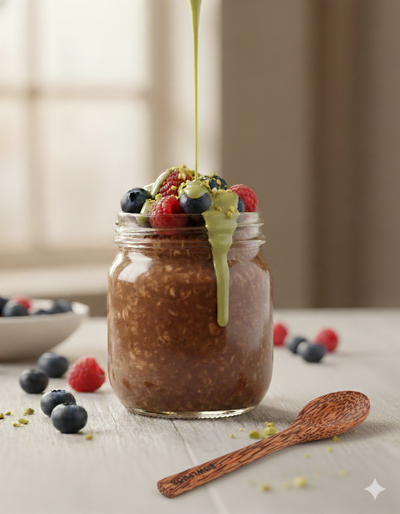 Overnight Porridge al Cioccolato e Frutti Rossi