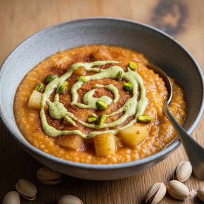 Porridge autunnale alla zucca e pistacchio
