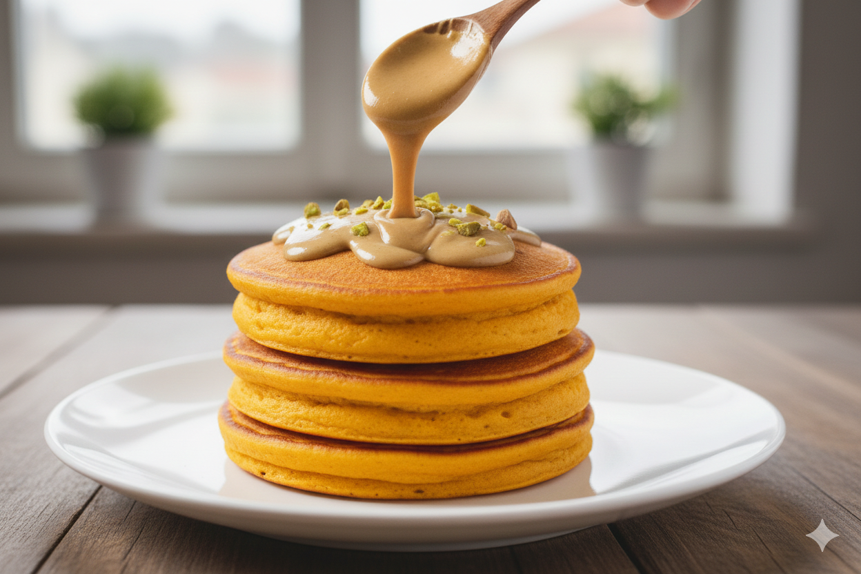 Ciccio Pancake alla Zucca e Pistacchio - Ricetta Senza Glutine
