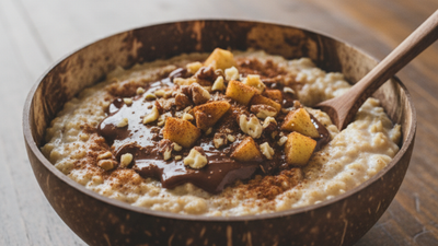 Porridge invernale - Mela, cannella e cioccolato