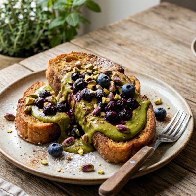 French Toast Pistacchio Zero e Mirtilli