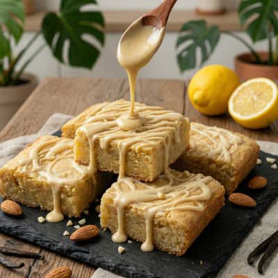 Blondies alla vaniglia e limone