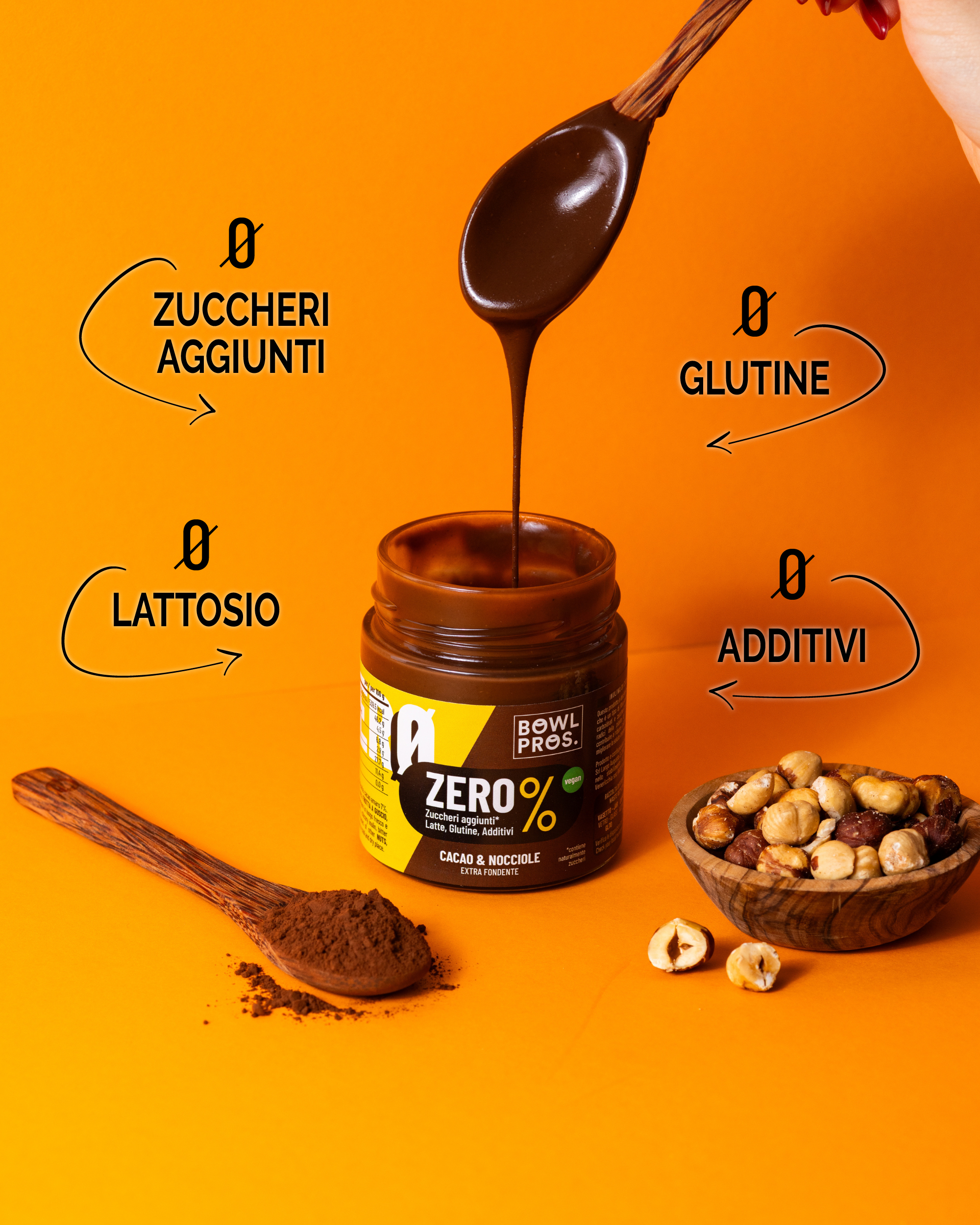 Crema Extra Fondente Cacao e Nocciole - ZERO zuccheri aggiunti
