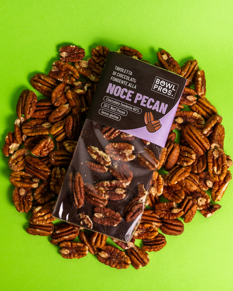 Tavoletta di Cioccolato Fondente con Noci Pecan