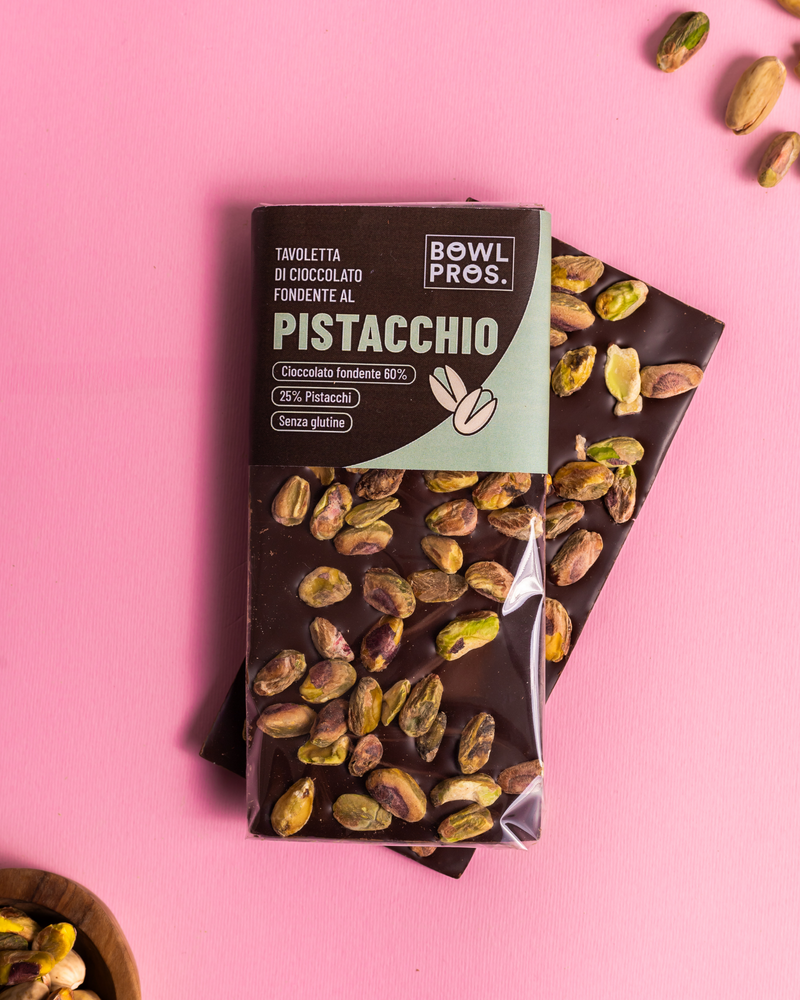 Tavoletta di Cioccolato Fondente con Pistacchi Tostati