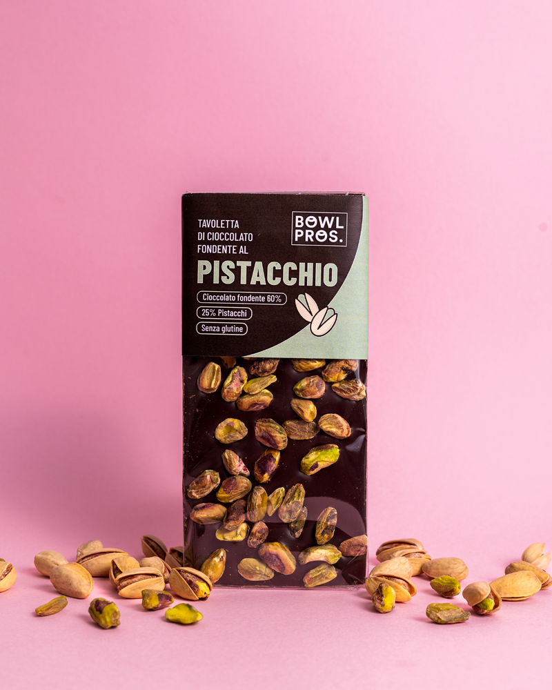 Tavoletta di Cioccolato Fondente con Pistacchi Tostati