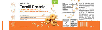 Etichetta e valori nutrizionali nuovi taralli proteici