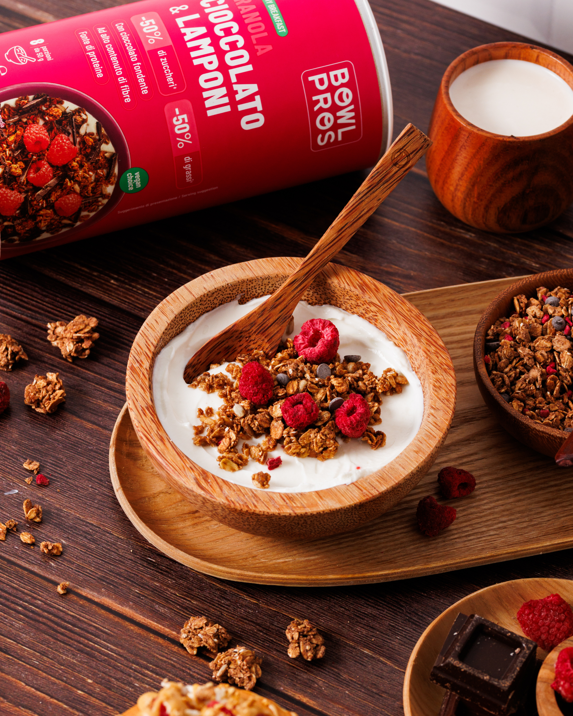Granola Cioccolato Fondente & Lamponi - Low Sugar