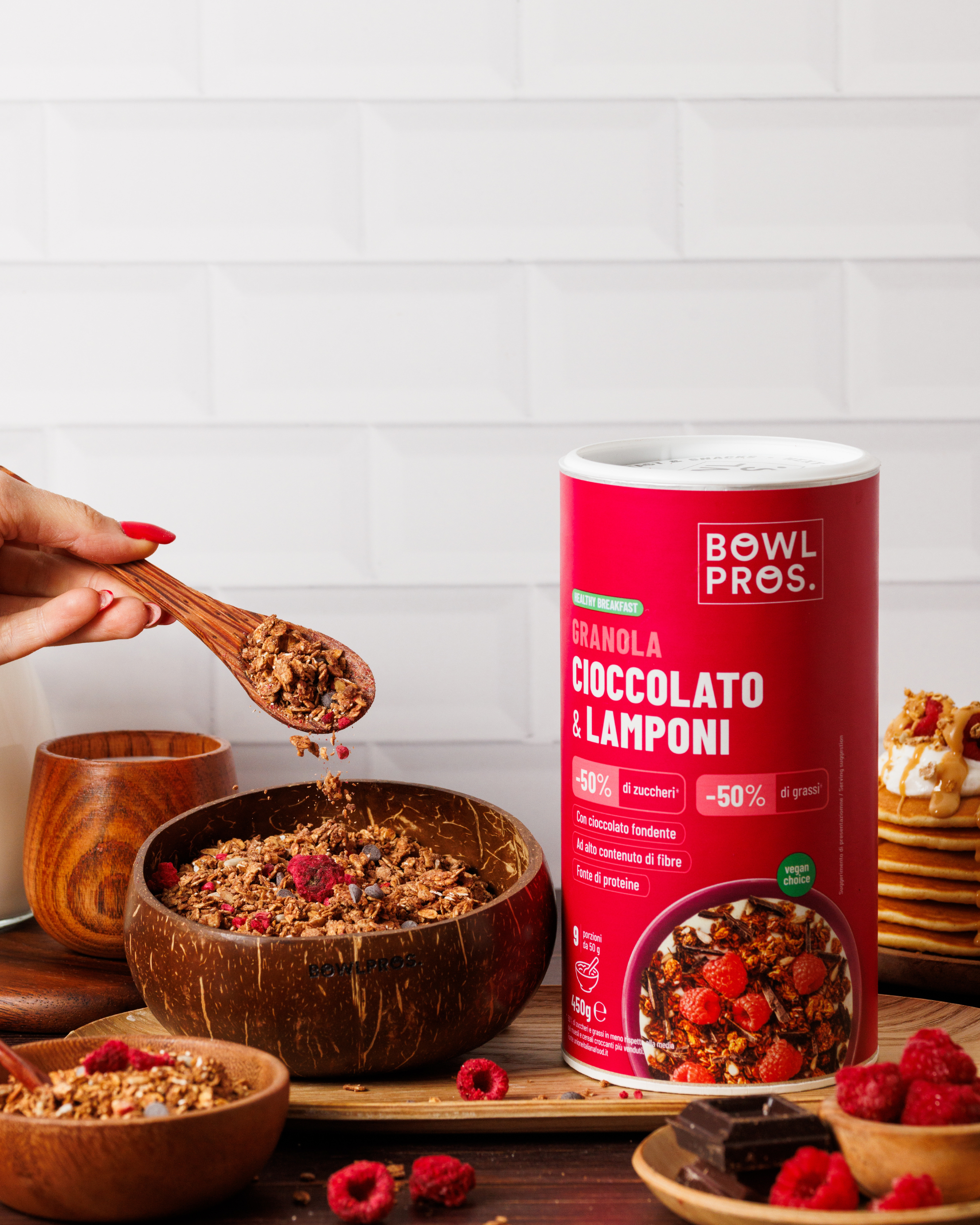 Granola Cioccolato Fondente & Lamponi - Low Sugar