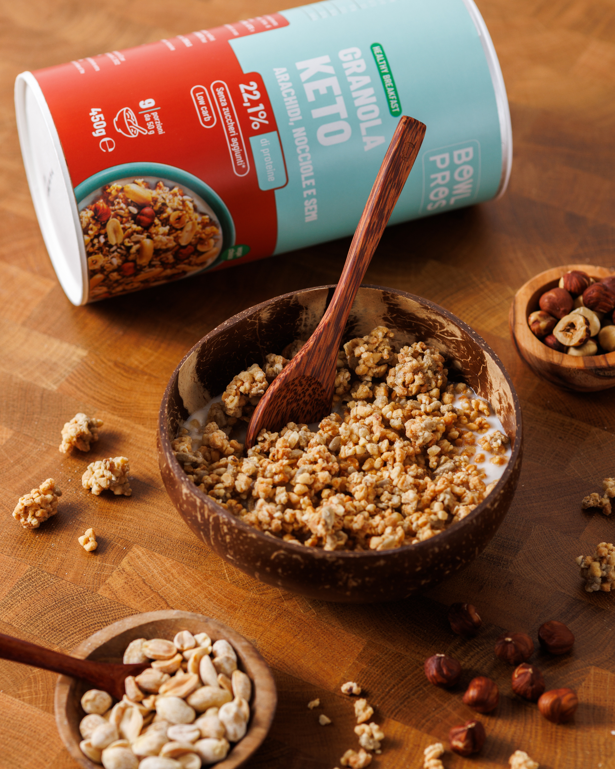Keto Granola Arachidi, Nocciole & Semi - Low Carb