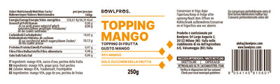 Etichetta e Valori Nutrizionali Topping Mango 95%
