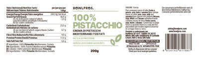 Etichetta e valori nutrizionali crema 100% pistacchi